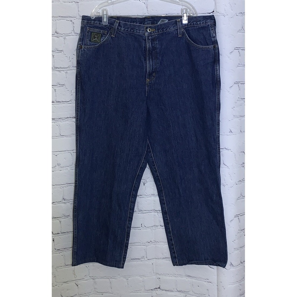 Cinch Men's 42x27 (Tag 42x34) Green Label Jeans Relaxed Fit Straight Blue Denim